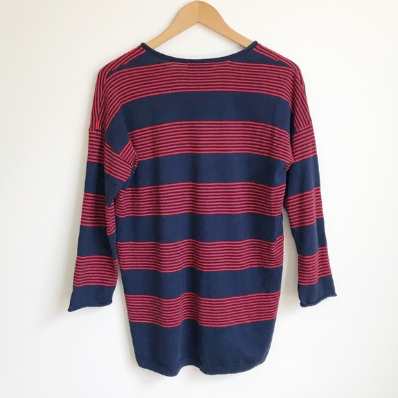 MADEWELL Striped V Neck Pullover Sweater Sz S - Picture 4 of 6
